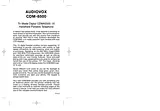 Audiovox CDM-8500 Manuel Du Propriétaire