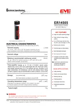 Eve ER14505T AA Size 2700mAh Lithium Battery Cell 3.6V Tagged, 234798 234798 Datenbogen