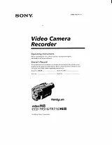 Sony TR716 Справочник Пользователя
