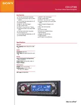 Sony CDXGT300 Guia De Especificação