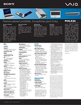 Sony pcg-k33 Specification Guide