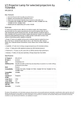 V7 Projector Lamp for selected projectors by TOSHIBA VPL1263-1E Leaflet