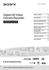 Sony HDR-CX560E Справочник Пользователя