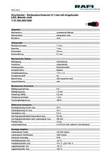 Rafi Pushbutton 24 V 0.5 A 1 x Off/(On) IP40 momentary 5 pc(s) 1.15.106.505/1000 Data Sheet