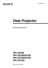 Sony VPL-CW125 Справочник Пользователя