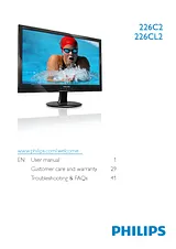 Philips LED monitor with 2 ms 226CL2SB 226CL2SB/00 User Manual