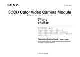 Sony XC-003 Справочник Пользователя