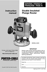 Porter-Cable 8529 Manual Do Utilizador
