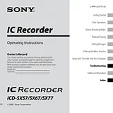 Sony ICD-SX77 Инструкция