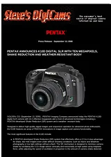 Pentax K10D Manuel D’Utilisation