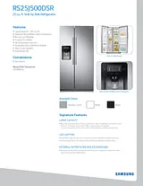 Samsung RS25J500D Specification Sheet
