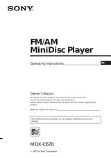 Sony MDX-C670 Manuale Utente
