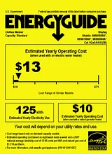 Maytag MHW6000A Energy Guide