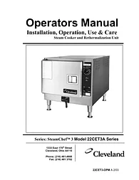 Cleveland Range 22CET3A Manual De Usuario