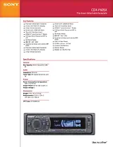 Sony CDX-F605X Guide De Spécification