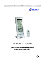 Eurochron EFWS 600 Wireless Weather Station WSA903 +THX301 Data Sheet
