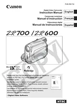 Canon ZR600 지침 매뉴얼