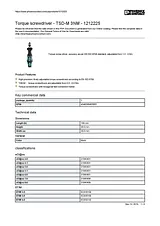 Phoenix Contact Torque screwdriver TSD-M 3NM 1212225 1212225 Data Sheet