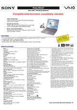 Sony pcg-frv27 Specification Guide