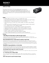 Sony HDR-CX190 Specification Guide