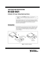 National Instruments NI USB-9421 Manuel D’Utilisation