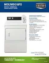 Maytag MDE18PDAYW Specification Sheet