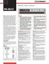 Crown ma-36x12 Reference Guide