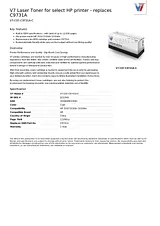 V7 Laser Toner for select HP printer - replaces C9731A V7-C07-C9731A-C Hoja De Datos