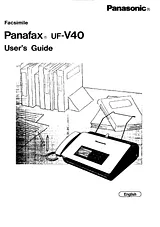 Panasonic uf-v40 Manuel D’Utilisation