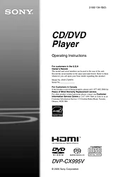 Sony dvp-cx995v Manual