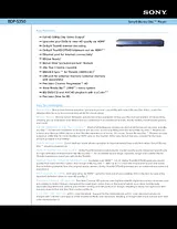 Sony BDP-S350 Guide De Spécification