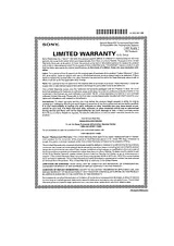 Sony TA-A1ES Warranty Information