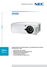 NEC NP4000 50032330 Folheto