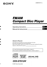 Sony CDX-GT81UW 매뉴얼