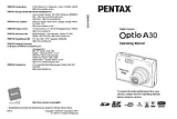 Pentax Optio A 30 A 30 ZIPPO Справочник Пользователя