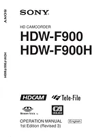Sony HDW-F900H Manuel D’Utilisation