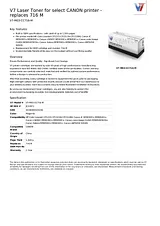 V7 Laser Toner for select CANON printer - replaces 716 M V7-M03-CC716-M Scheda Tecnica