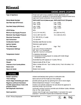 Rinnai EX08C (RHFE-202FTA) Specification Sheet