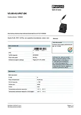 Phoenix Contact RJ45 coupling VS-08-KU-IP67-BK 1658684 1658684 Ficha De Dados