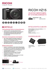 Ricoh Digital camera HZ-15 16 MPix Optical zoom: 15 x Black 12741 Техническая Спецификация