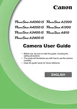 Canon A3400 IS 6186B011 Справочник Пользователя