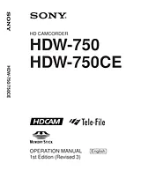 Sony HDW-750CE Manuel D’Utilisation