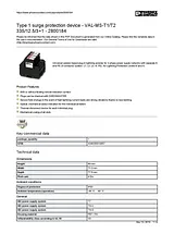 Phoenix Contact Type 1 surge protection device VAL-MS-T1/T2 335/12.5/3+1 2800184 2800184 Data Sheet