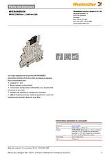 Weidmueller OPTOCOUPLER MOZ 230VAC / 24VDC 2A 8607760000 Техническая Спецификация