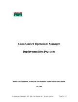 Cisco Cisco Unified Operations Manager 8.5 White Paper