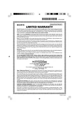 Sony PRS-650 Warranty Information