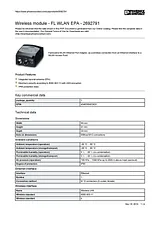 Phoenix Contact Wireless module FL WLAN EPA 2692791 2692791 Data Sheet