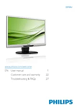 Philips LCD monitor, LED backlight 221S3UCB 221S3UCB/00 사용자 설명서