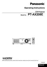 Panasonic PT-AX200E User Manual