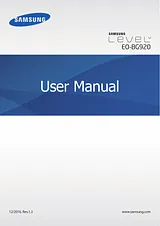 Samsung Level U EO-BG920B Справочник Пользователя